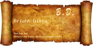 Bricht Ditta névjegykártya